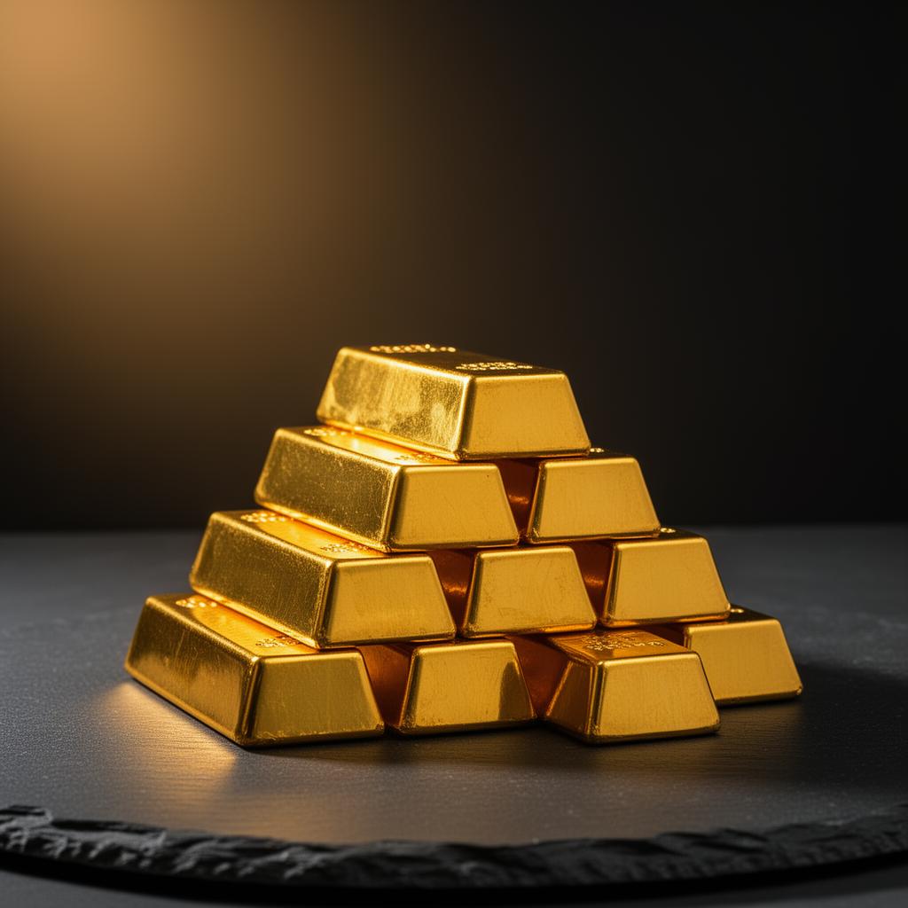 Gold bars stacked in pyramid representing wealth building with $100,000