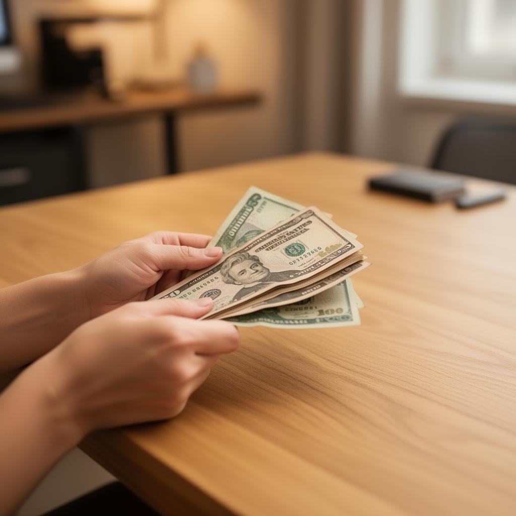 Hands counting currency bills on desk representing interest income