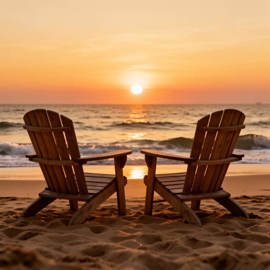 Peaceful beach sunset scene representing retirement freedom